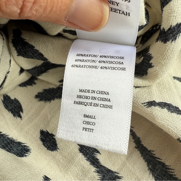 RAILS Whitney Print Shirt | Ivory Animal Mix | Button Down | Size Small | Flawed - Picture 2 of 7